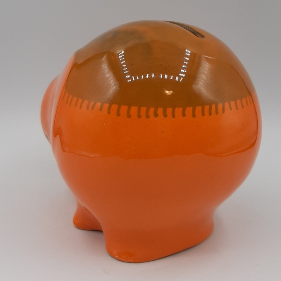 Ceramiche Baldelli Mid-Century Italian Orange Ceramic Elephant Coin Bank - Picture 3 of 6